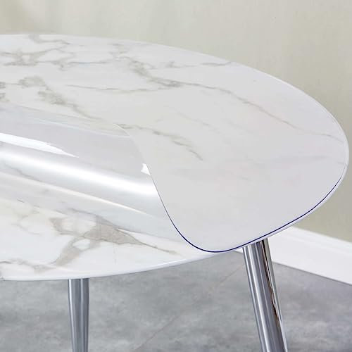 HOOZ Tischfolie Transparent Ø90cm, 1,5mm dick - Transparente Tischdecke aus PVC in Verschiedenen Größen und Formen (Rund & Rechteckig) - Tischunterlage Wasserfest, Abwischbar, Langlebig (Rund)