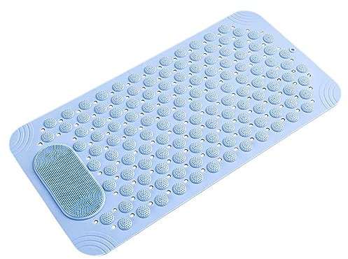 WOBBLO rutschfeste Matte für Badewanne, Langer Boden für Badewanne mit Saugnäpfen, 60 x 35 cm, Langer Boden für Badewanne, Dusche und Badewanne, weich und waschbar