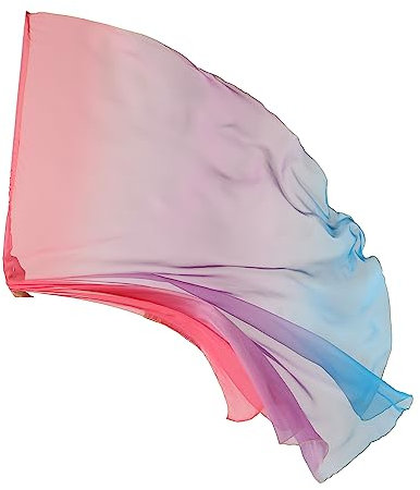 Tanzflagge Regenbogen Tanzflagge Frauen Chiffon Schleier Tanz Halbkreis Flagge Chiffon Schleier, Kostüm Tanzzubehör 9 #rot lila blau, Rot / Violett / Blau, Einheitsgröße