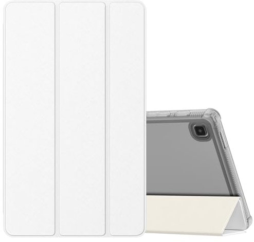 MoKo Custodia Protettiva Compatibile con Samsung Galaxy Tab A7 Lite 8,7 (SM-T225/SM-T220/SM-T227) 2021 Tablet, Retro Trasparente in TPU Ultra Sottile Leggero, Custodia in Tre-Ante, Bianco