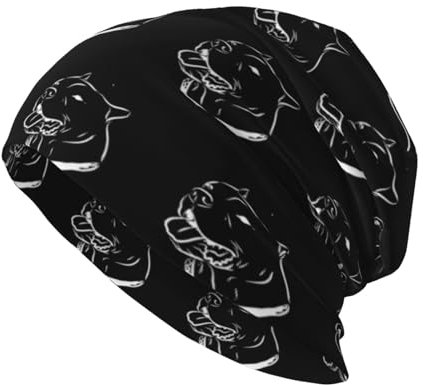 SSSSS-Pit-Bull-Terrier-Dog-Funny-Animal-Beanie-Mütze, Strickmütze, schwarze Beanie-Mützen, Wintermütze für Herren und Damen, Schwarz, Einheitsgröße, Siehe Abbildung, One size