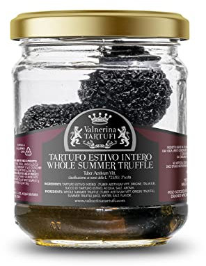 Valnerina Tartufi Truffe Noire Été Entière | Naturelle, Artisanale Et Italienne Conservée Dans Votre Propre Jus | Pot 200 Gr.