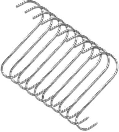 10 Stück S-Räucherhaken Fleischhaken Stainless Steel 17,0cm Räuchern