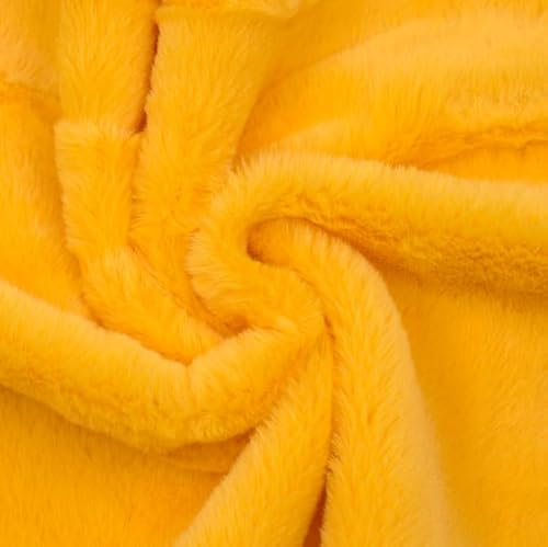 Stoff Kontor STOFFKONTOR Fellimitat Kunstfell - Meterware, Farbe Gelb - zum Nähen von Bekleidung und Homeaccessoires