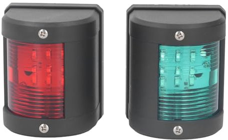 LiebeWH 2 Stück 2 Nm Marine Boot Licht Wasserdichte LED Navigationslicht Steuerbord Grün Port Rot Navigationslichter für Marine Boote Bug und Heck