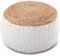 ELYFLAIR® Pouf Handgeknüpfter Jute-Hocker erhältlich in Zwei Sitzpouf 50x50 cm (Weiß)