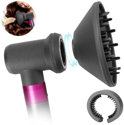 Diffuser Adaptor and Filter Cleaning Brush Set of 3 for Dyson Airwrap Styler Attachments for Curling Iron Converting to Hair Dryer