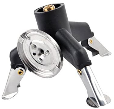 Qukaim Adaptateur Trépied Pour Réchaud Gaz - Conversion Cartouches Longues/Courtes En Cuivre, Compact Pour Randonnée/Camping (9x9x7cm, 127g)