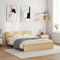 vidaXL Modern Sonoma Oak Double Bed Frame with Headboard - Engineered Wood, Plywood Slats, 140x190 cm, Bedroom Furniture