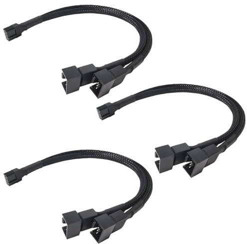 NIYATA Câble Séparateur de Ventilateur,Hub Ventilateur PC 4 Pin, Cable Ventilateur,27CM Câble Séparateur PWM 2 Voies à 4 Broches,Rallonge Ventilo PC 4 Pin