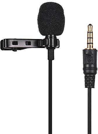 Solinder Mini Mikrofon Mini Krawatte Revers Clip-on verdrahtet Mikrofon Mic 3,5 mm Stecker für Smartphone PC Laptop Chat singen Karaoke mit Tragetasche
