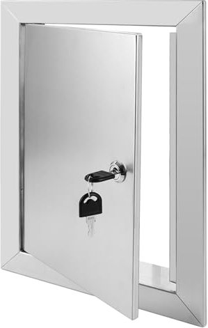 STARVAST Puerta de inspección chapa de acero blanco 200 x 200 mm para interior y exterior | placa de acceso de metal para apertura de inspección