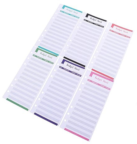 KALLORY 8 Sätze Budgetkarte Haushaltsbuch Geld Aufbewahrung Geldsparen Kosten Spesen-tracker Excel Budgetplaner Budgetpapier Für Geschäftliche Zwecke Doppeltes Offsetpapier 20 Stück * 8