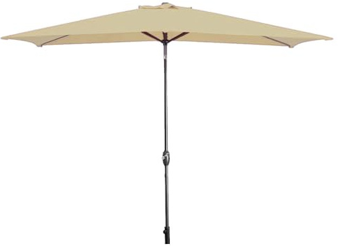Marbueno Sombrilla Acero 8 Varillas 200x300 cm Polyester Marron Jardin, Piscina y Terraza 10492