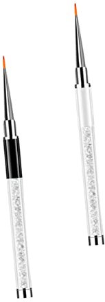 FRCOLOR 2pcs Professional Nail Art Brush for Manicure Pedicure Diy Nail Art Beauty Tool