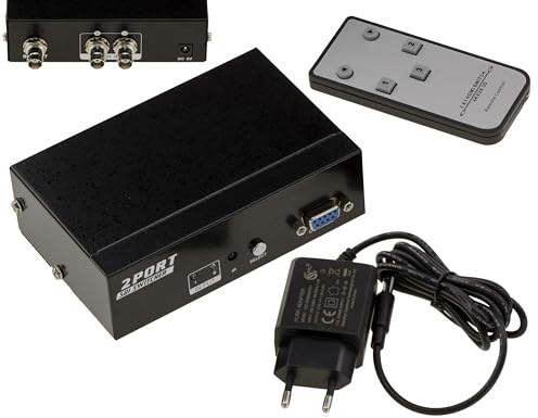 KALEA-INFORMATIQUE 2-Port-SDI-Switch-Verteiler, 2 BNC-SDI-Eingänge zu einem Ausgang. Kompatibel mit SD-SDI/HD-SDI und 3G-SDI 297MB/s, mit Fernbedienung und Steuerung über RS232 COM-Port.