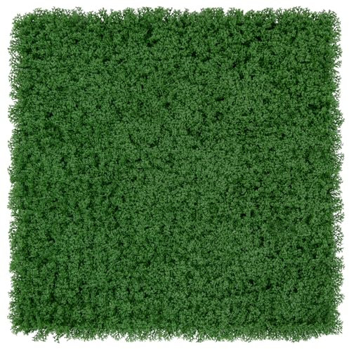 GYMAX Set da 12 Pannelli di Muro in Erba Artificiale, Retro di Muschio Verde Finto, Pannelli di Erba Finta con Struttura X-Stabile, Decorazione da Muro Verde per Festa, Matrimonio, Giardino
