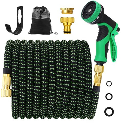 Expandable Hose Pipe 75FT, Garden Hose with 3/4&1/2 Metal Connectors, No-Kink Flexible Water Hose, 10 Function Spray, Hose for Gardening, Washing & Cleaning(75ft/22.5m)