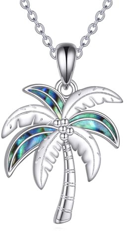 YONFQE Palm Tree Necklace Sterling Silver Palm Tree Pendant Tree Jewellery for Women Birthday Gifts for Women