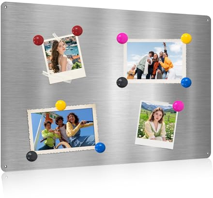 Magnettafel Magnetboard Metall Magnettafel Magnetwand Klein | Pinnwand Magnetisch Magnetische Metalltafel Wandtafeln für Kühlschrank küche Notizen Fotos(44 X 29 CM)