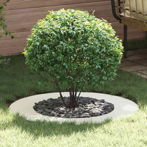 Flacher Bauring, Weiß, Ø80 cm, robuster Stahl, für Garten, erhöhtes Beet, schützt Wurzeln, langlebiges Outdoor Design
