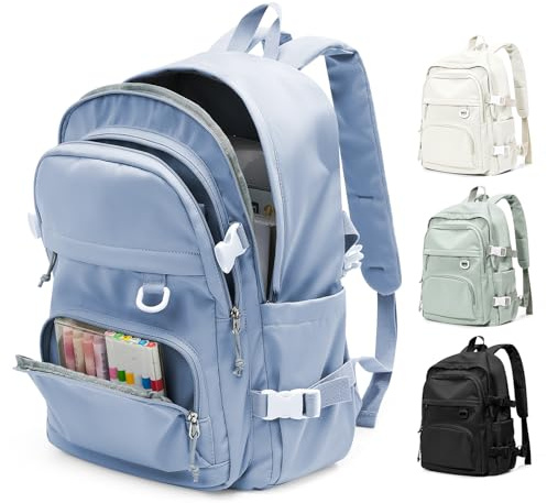 pectodox Zaino Scuola Superiore Media Ragazzo, Zaino Impermeabile Multitasche Donna Università, Zainetto Uomo Porta PC 14 Pollici Leggero, Zaini da viaggio Backpack,Blu