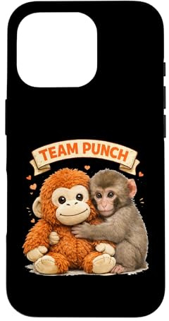 Cute Monkey Punch Panchi Kun Japan Baby Monkey Team Punch Case for iPhone 16 Pro
