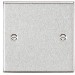 Knightsbridge 1G Blanking Plate - Square Edge Brushed Chrome