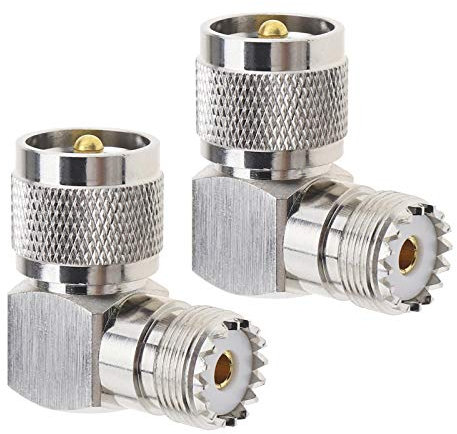 EMSea 2 pezzi PL259 SO239 connettore 90 gradi HUF adattatore per antenna auto ricevitore radio