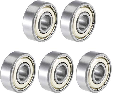 sourcing map 5 Stück 606ZZ Rillenkugellager 6mm x 17mm x 6mm Kugellager Bearing Skateboard Bearings Skateboard Kugellager Rollenlager Doppelgeschirmt Chromstahl P5(ABEC5)