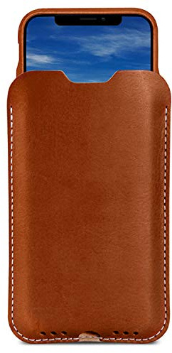 Pack & Smooch Case for iPhone 12 Mini (5.4 Inches) with Extra Case - Kingston - Vegetable Tanned Leather - Made in Germany - Light Brown