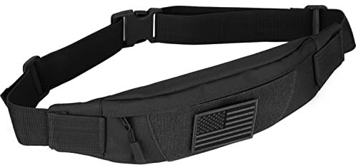 SunForMorning Taktische Bauchtasche für Herren, Laufgürtel, kleine Militär-Hüfttasche für Reisen, Wandern, Klettern, Angeln, Schwarz, Small, Taktische Bauchtasche