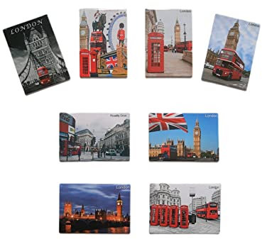 Polar Star 8 pcs Unique British Picture Fridge Magnets, Collectible Souvenir, Designed in U.K., 55mmX80mm(2.12inchX3.12inch), 3mm thickness, Pack of 8