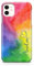 iCaseDesigner Personalised Painting Watercolour Name with Heart Phone Case Compatible with iPhone 11. 13. Rainbow Swirl Vertical Name