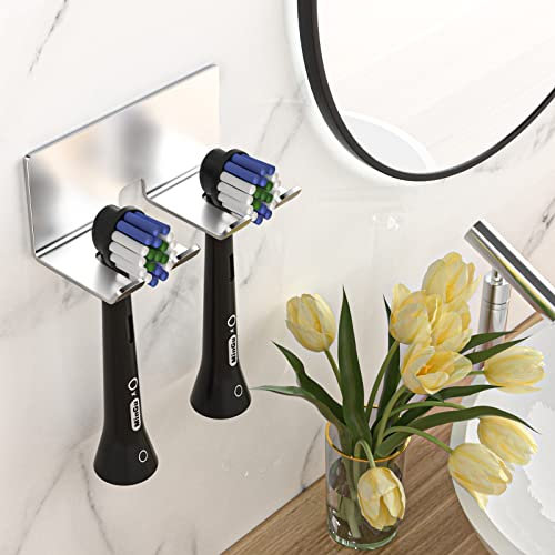 GGQ Zahnbürstenhalter Elektrische Zahnbürste - Zahnbürstenhalter Wand, Edelstahl SUS304 Aufsteckbürsten Halter Ohne Bohren für Badezimmer Zahnbürste Halterung Selbstklebend Zahnbürstenkopf halter