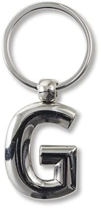 if Porte-clés en métal avec lettres de l'alphabet G personnalisables, 7 cm, argenté, Argenté., 7 cm, Classique