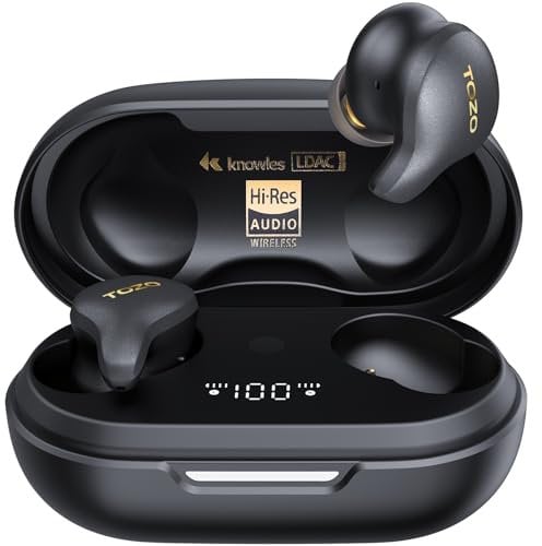 TOZO X1 Bluetooth Kopfhörer,Kopfhörer Kabellos Bluetooth mit Hybrid Dynamik und Balanced Armature Treiber,OrigX Pro,LDAC Hi-Res Audio,App Steuerung, 42dB ANC ENC Noise Cancelling Kopfhörer - Schwarz