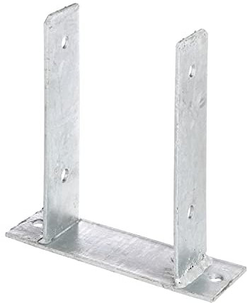 siwitec Supporto per pali a U da avvitare, larghezza 81 mm, altezza 200 mm, profilo a U in acciaio zincato a caldo, staffa ad angolo U, tasselli per terra, ancoraggio a terra, scarpa per travi