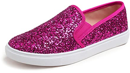 Feversole Scarpe da Ginnastica da Donna, in Tela, per Il Tempo Libero, Traspiranti, per Il Fitness, per Il Fitness, per attività all'Aria Aperta, Leggere, Fucsia Caldo Lucido Lucido, 39 EU