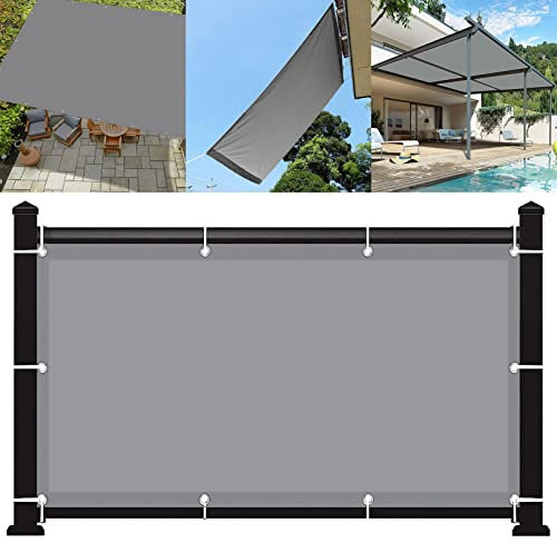 Toile Ombrage Imperméable Rectangulaire 2 x 6 m Résistant aux UV Toile Tendue Exterieur avec 4 Morceaux de Corde pour La Couverture VéGéTale Serre Pergola, Gris Clair