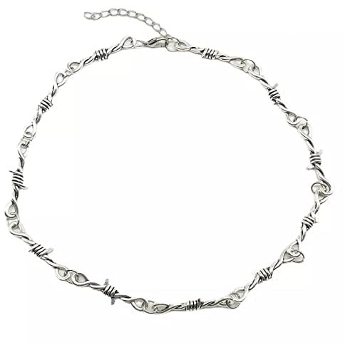 Necklace Pendant Thorns Punk Barbed Wire Chain Necklace for Women Men Gothic Hip hop Choker Necklace friendship necklace Wedding Christmas for women