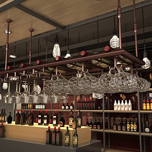 Hängendes Weinglasregal – Weinregal, hängendes Weinregal, Weinregal zur Wandmontage, Bartheken-Decken-Weinglasregal, hängendes Weinregal, höhenverstellbares Küchenregal, Heimdekoration