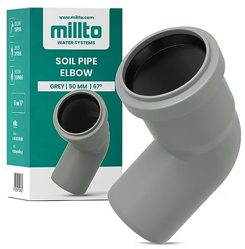 Millto™ Kunststoff Bogen 50x50 mm 67º PP-Bogen Abwasser Installation Rohrbogen Abwassersysteme Abflussrohr Anschluss Kanalisationsrohr Sanitärverbinder Armaturen für Entwässerungssysteme