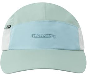SealSkinz Unisex Scole wasserdichte Taschenkappe mit Reißverschluss Baseballkappe, Grün/Creme/Blau, One Size