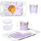 Rosa Lifestyle Lilac Two Handled Melamine Mug, Lids & Serving Tray Set (400ml/14oz) Mug Capacity Tray (33.8 x 20.6cm) Lightweight Mobility Aid for Elderly Gift Set (Lilac)