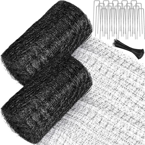 Wesnoy 2 Rollen Hirschzaunnetz, 2,1 x 30,5 m, robustes Gartennetz, wiederverwendbar, Zaunbarriere, Anti-Vögel zum Schutz von Obstbäumen, Pflanzen und Gemüse vor Vögeln, Hirschen, Eichhörnchen und
