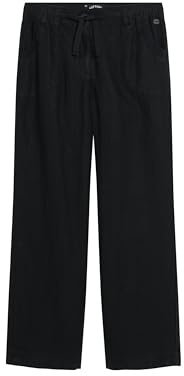 Superdry Damen Leinenhose mit niedriger Leibhöhe Schwarz 38