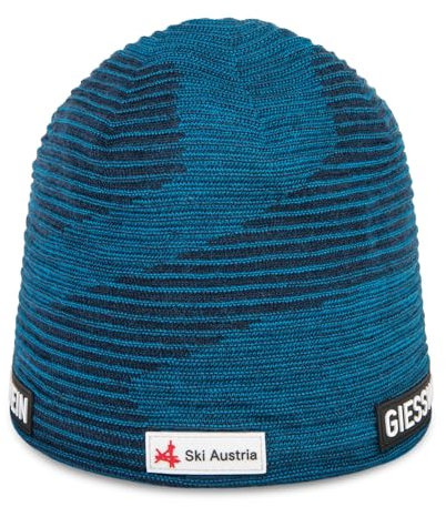 GIESSWEIN Ski Austria Cap Zwölferkogel - Merino Mütze Herren & Damen, Fleece gefütterte Wintermütze Damen, ÖSV Haube Herren, Mütze Damen mit Umschlag, warme Strickmütze gefüttert, Beanie Merinowolle