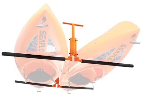 VEVOR Kayak Ceiling Storage Rack, Ceiling Storage Rack for 2 Kayak Canoe SUP, Adjustable Height Overhead Kayak Holder Hanger with Padded Arms, 250 LBS Max Load, for Indoor Outdoor Storage
