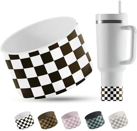 REUZBL Checker Silicone Bottle Boot Sleeve for Stanley Tumblers 20-40oz, Hydro Flask Tumblers, Simple Modern Tumblers, Iron Flask Tumbler, Similar Tumblers, Tumbler Water Bottle Accessory